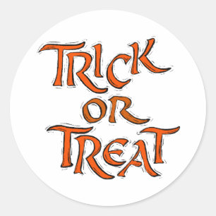 Adesivo Palavras de Truque ou de Tratamento de Halloween