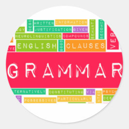 Adesivo Palavras gramaticais coloridas