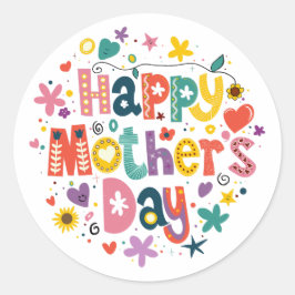 Adesivo Palavras Legal de Na moda Feliz Dia das Mães