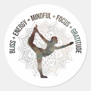 Adesivo Palavras motivadoras para a gratidão yoga pose mar