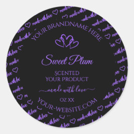 Adesivo Palavras Pretas e Roxas Produto Nuvem Rotulagem Co