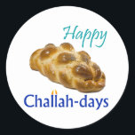 Adesivo Palavras-redondas felizes para o Challah<br><div class="desc">Celebrar os Challah-days! Trabalha para qualquer feriado judeu (exceto Passover e Yom Kippur... ).</div>