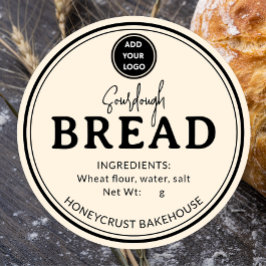 Adesivo Pale Cream Bakery Sourdough Bread Label Sticker