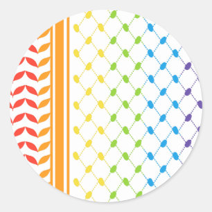 Adesivo Palestina LGBT - Arco-Íris Keffiyeh - Padrão Scarf