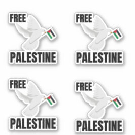 ADESIVO PALESTINA LIVRE COM DOVE DE PAZ