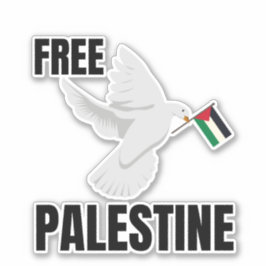 ADESIVO PALESTINA LIVRE COM DOVE DE PAZ