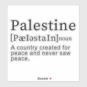 Adesivo Palestina Significado design da Palestina Texto de