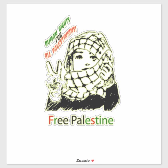 Adesivo Palestine Car Sticker, Palestina Flag Decal, Gaz (Folha)