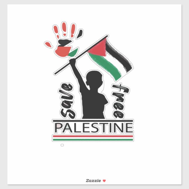 Adesivo Palestine Car Sticker, Palestina Flag Decal, Gaz (Folha)