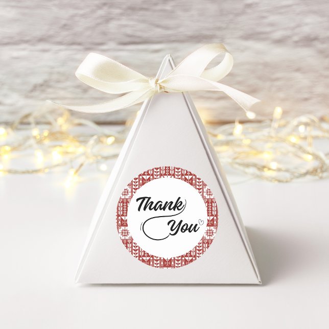 Adesivo Palestiniano Tatreez Em Vermelho Obrigado Sticker (Criador carregado)