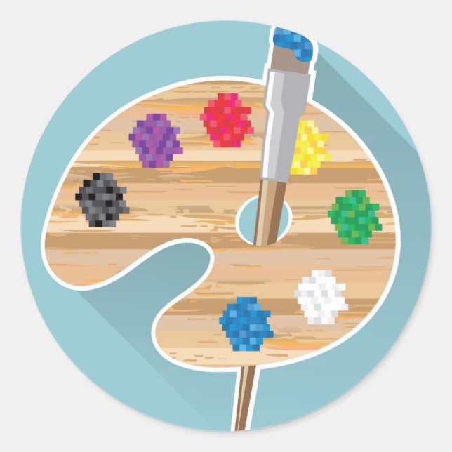 Adesivo Paleta de artistas de arte vetorial de pixel art (Frente)