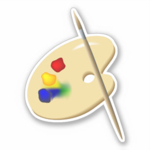 Adesivo Palete de arte fina e pincel