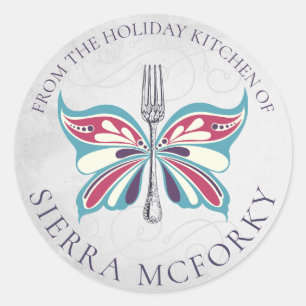 Adesivo Palha de Natal de garfo-borboleta