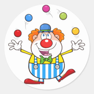Adesivo Palhaço de Circo Divertido Jogando Bolas