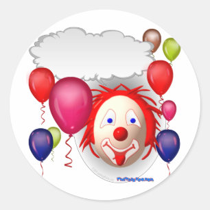 Adesivo Palhaço de fala do aniversário