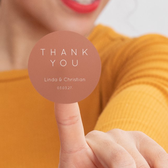 Adesivo Palheta redonda de Terracotta Wedding (Criador carregado)