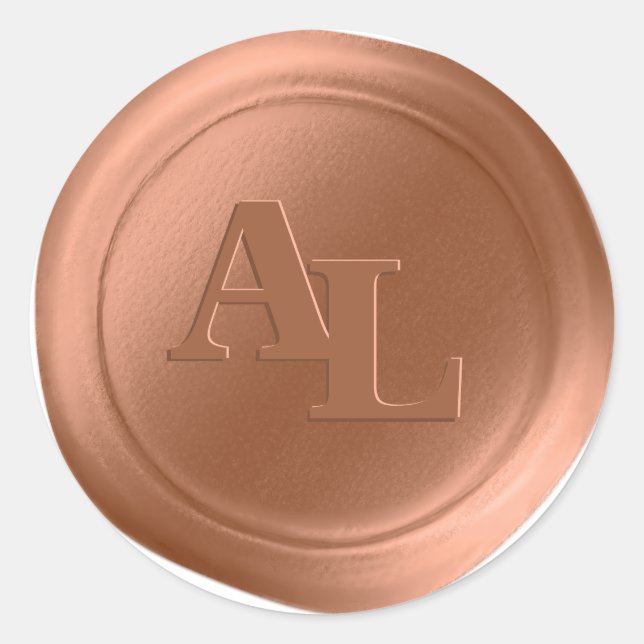 Adesivo Palhetas de Casamento de Terra Cotta Wax Seal Mono (Frente)