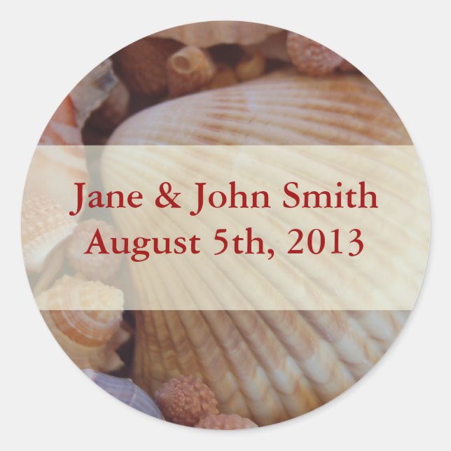 Adesivo Palhetas de Seashell Multicoloridas para Casamento (Frente)