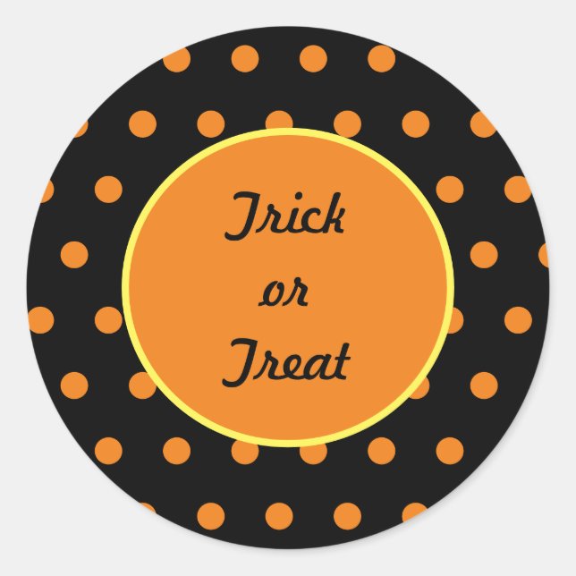 Adesivo Palhetas redondas de truque ou tratamento (preto e (Frente)