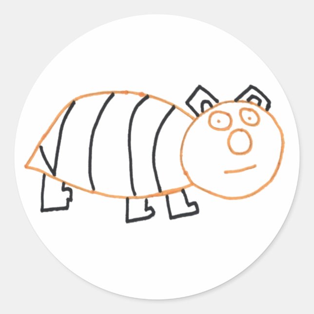 Adesivo Palhetas redondas de urso de abelhas (Frente)