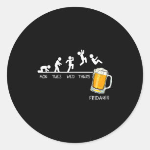 Adesivo Palito Engraçado Pulando Cerveja Dias Da Semana Se