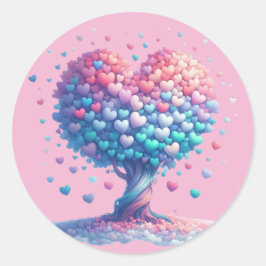 Adesivo Palitos Coloridos De Árvores Em Forma De Coração