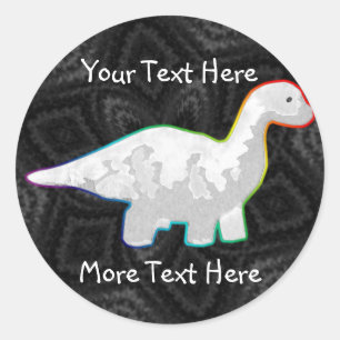 Adesivo Palitos de Dinossauro Branco com arco-íris
