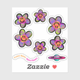Adesivo Palitos de Flores Felizes Trippy Hippy