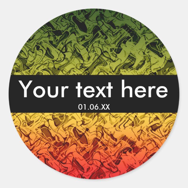 Adesivo Palitos de fumaça Abstrato Verde Amarelo (Frente)