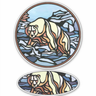 Adesivo Palitos de Urso Tribal com Urso Polar Metis Decret