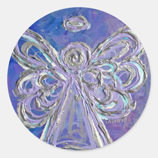 Adesivo Palitos Decalais do Anjo do Guardião Roxo (Frente)