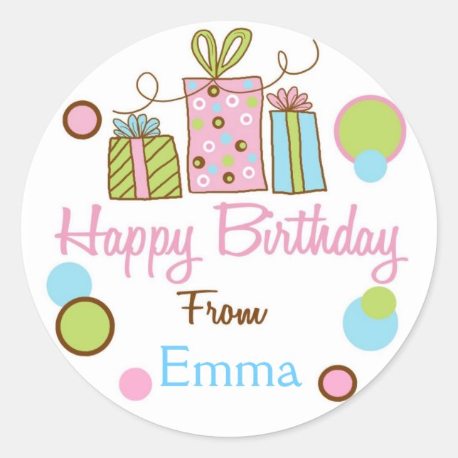 Adesivo Palitos para presentes de aniversário de Littlebea (Frente)