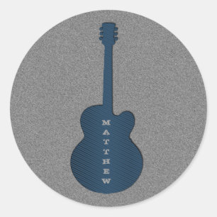 Adesivo Palitos redondos de guitarra riscados, Azul Escuro