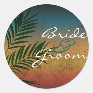Adesivo Palm Beach tropical que Wedding o selo do envelope