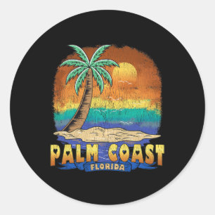 Adesivo Palm Coast Flórida Vintage angustiou Souvenir