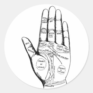 Adesivo Palm Lendo Gráfico Palmistry vidente futuro