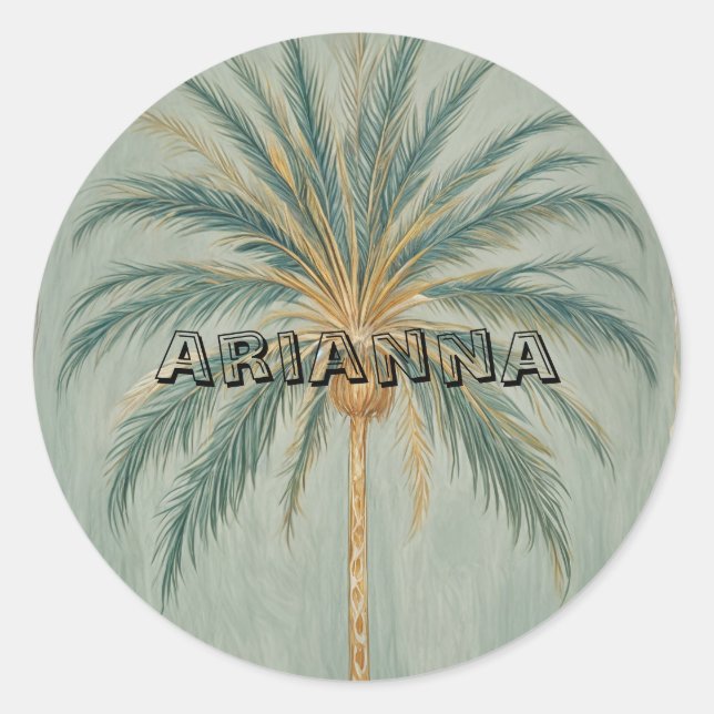 Adesivo Palm Majestade: Solteiro da Árvore Palm Design (Frente)