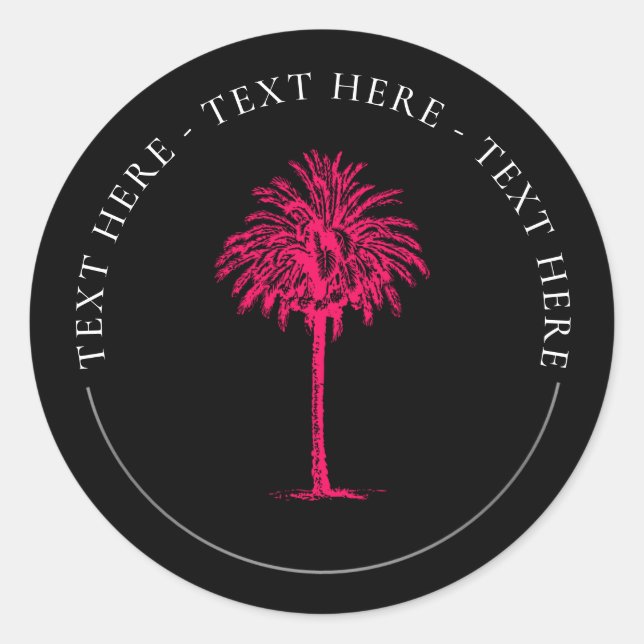 Adesivo Palm Tree Classic Round Sticker (Frente)