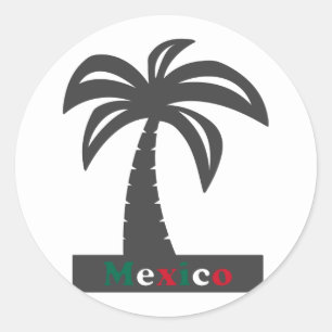 Adesivo Palm Tree (Férias do México) - Classic Round Sti