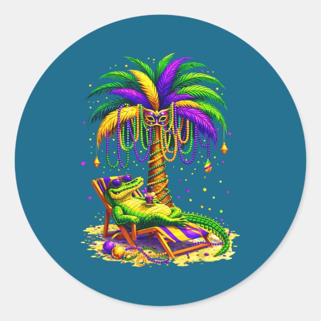 Adesivo Palm Tree Mardi Gras Hawaiian Trocal Louisiana All (Frente)
