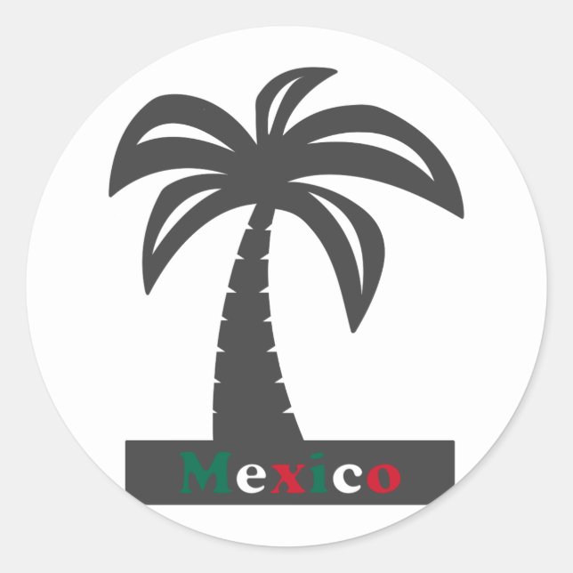 Adesivo Palm Tree (México Vacinação) - Classic Round Stick (Frente)