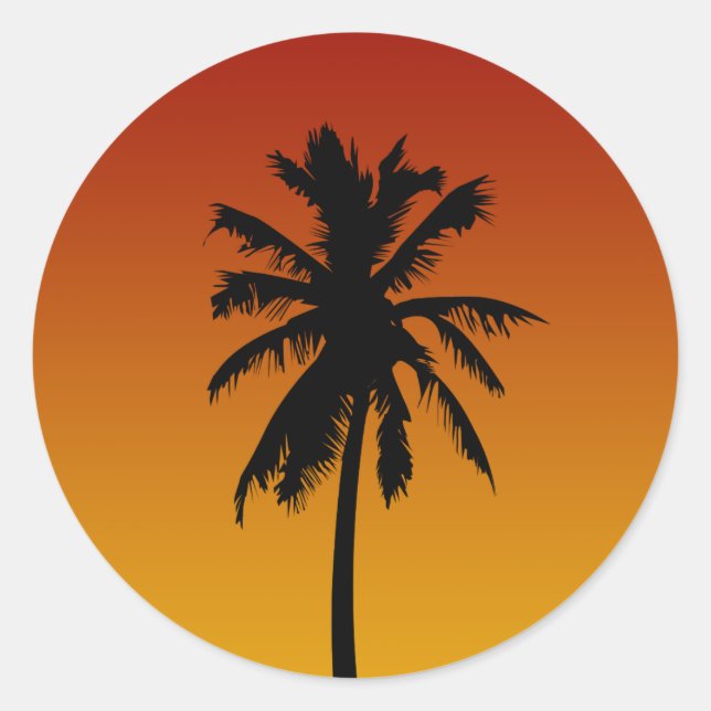 Adesivo Palm Tree Silhouette Beach Party Stickers (Frente)