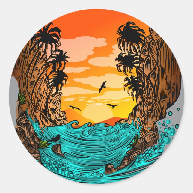 Adesivo Palm Tree Sunset (Frente)