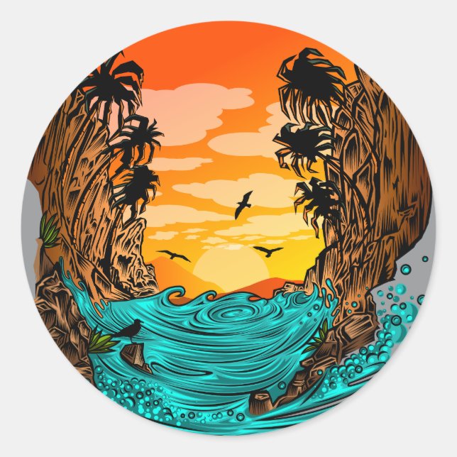Adesivo Palm Tree Sunset (Frente)