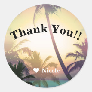 Adesivo Palm Trees Tropical Heat Beach Party Luau Favor