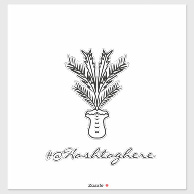 Adesivo Palma Árvore Palma Nome desenhado Script Car Stick (Folha)