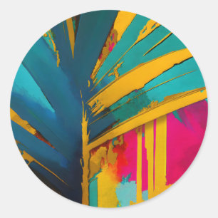 Adesivo Palma Dourada – Energia Tropical Abstrata