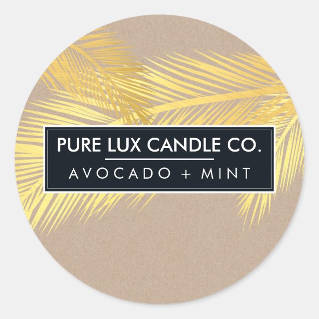 Adesivo PALMA TROPICAL DEIXA legal folha de ouro em negrit (Frente)