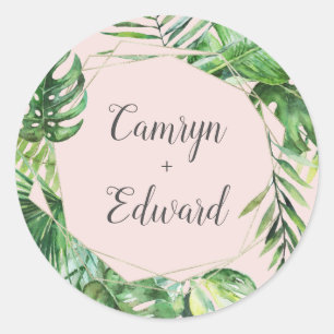 Adesivo Palma tropical selvagem   Selo de Envelope Geométr