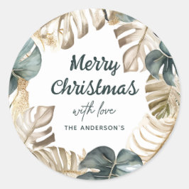 Adesivo Palma Tropical Verde e Dourada Wreath Natal